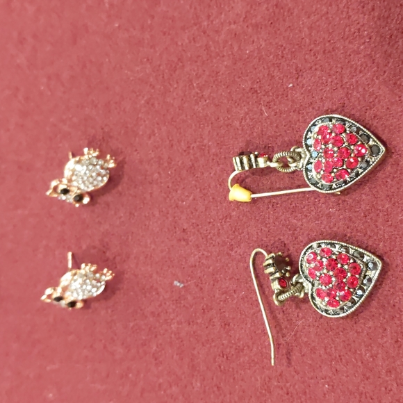 4 for $50 Lot of 12 Pairs Mixed Fashion Earrings Hoops Dangles Rhinestone Beads - Picture 4 of 7